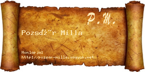 Pozsár Milla névjegykártya